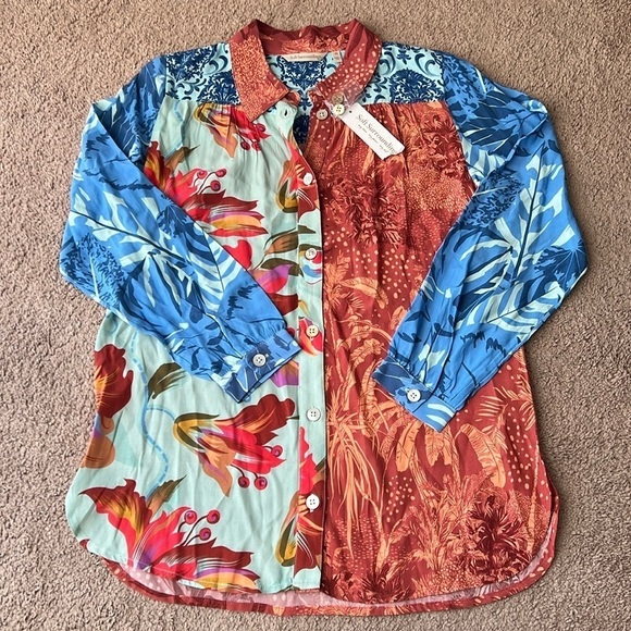 NWT Soft Surroundings Hermosa Tunic Button Up Shirt - Picture 3 of 10